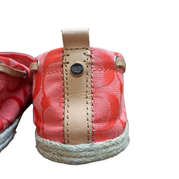 COACH Espadrille Orchid Signature Shoes Size 9 Slip On Leather Canvas - Picture 7 of 7